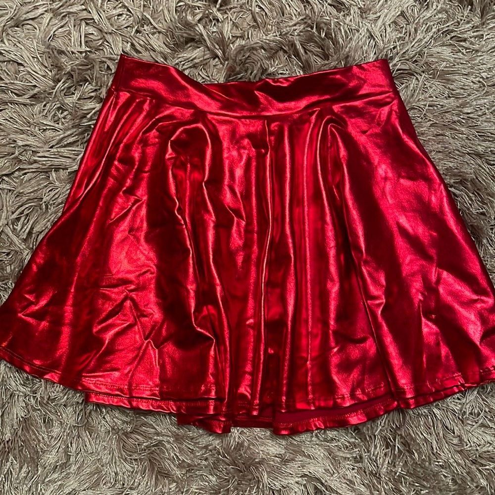 Metallic Red Skirt